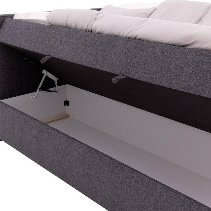 Goossens Boxspring Store met opbergruimte - grijs - 160 x 212 cm cm