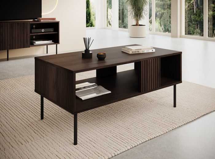 Meubella - Salontafel Tartagal - Donkerbruin eiken - 100 cm