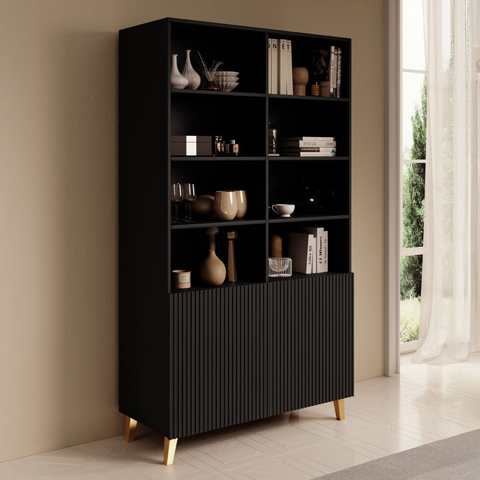 Meubella - Boekenkast Palamos - Mat zwart - 100 cm