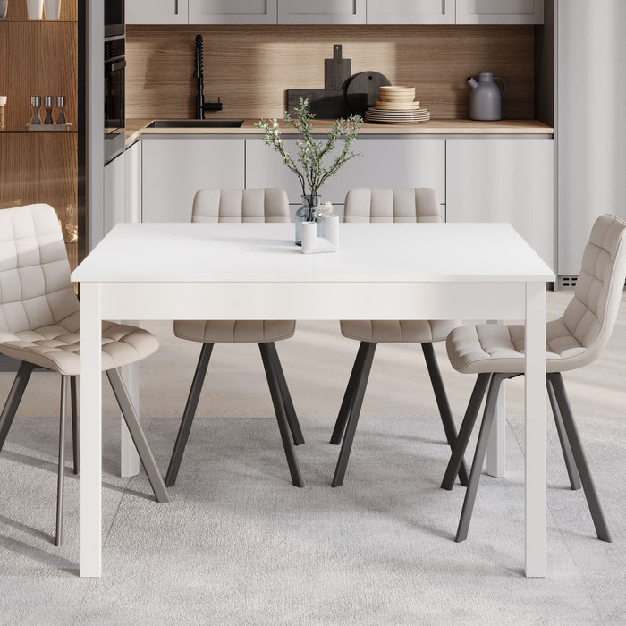 Meubella - Eetkamertafel Steve - Wit - 160 cm - Uitschuifbaar