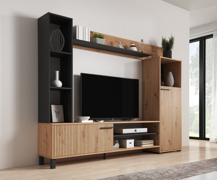 Meubella - Wandmeubel Ronald - Eiken - 208 cm