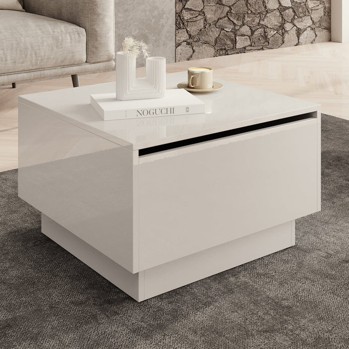 Meubella - Salontafel Micha - Hoogglans wit - 60 cm