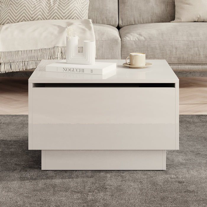 Meubella - Salontafel Micha - Hoogglans wit - 60 cm