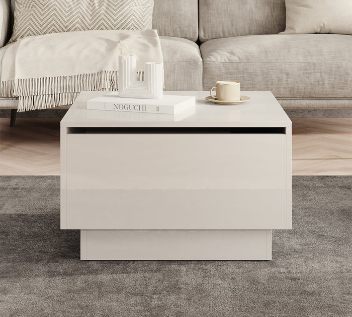 Meubella - Salontafel Micha - Hoogglans wit - 60 cm