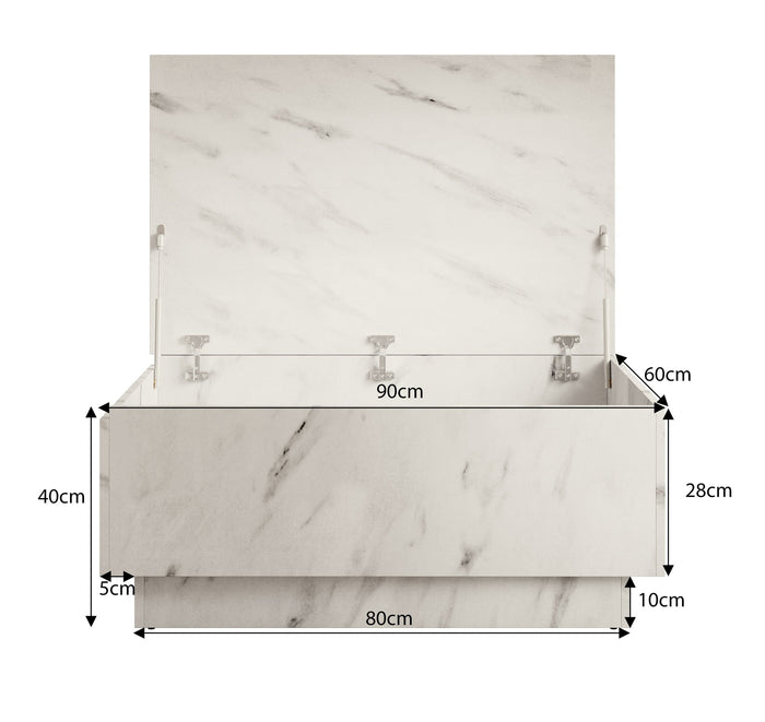 Meubella - Salontafel Micha - Wit marmerlook - 90 cm