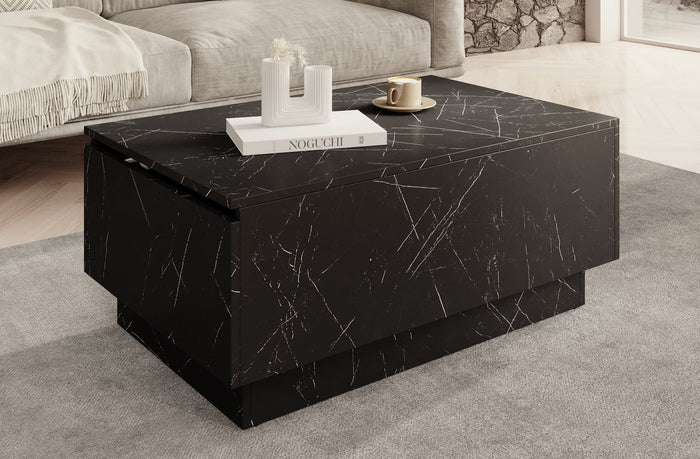 Meubella - Salontafel Micha - Zwart marmerlook - 90 cm