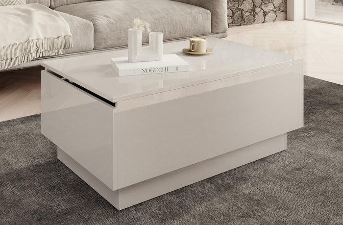 Meubella - Salontafel Micha - Hoogglans wit - 90 cm