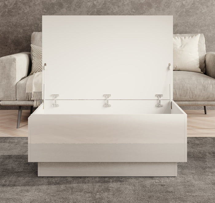 Meubella - Salontafel Micha - Hoogglans wit - 90 cm