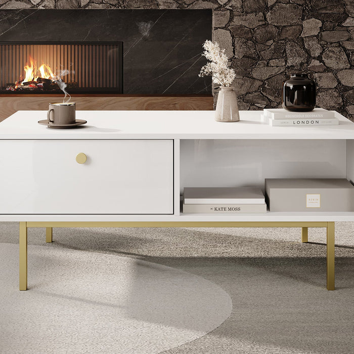 Meubella - Salontafel Frazer - Wit - 110 cm