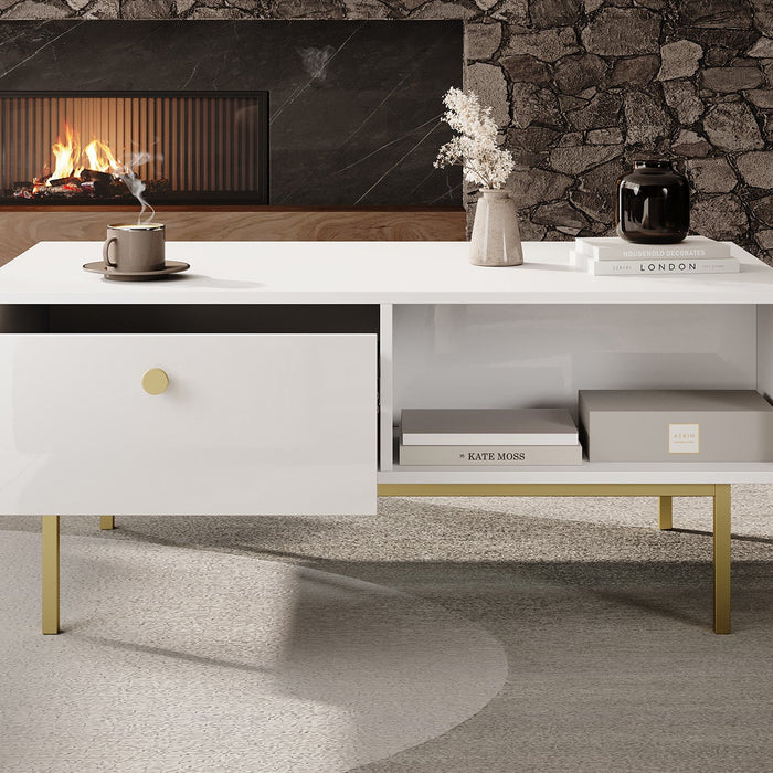 Meubella - Salontafel Frazer - Wit - 110 cm