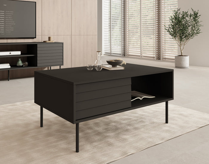 Meubella - Salontafel Cordoba - Zwart - 100 cm