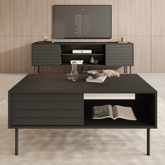 Meubella - Salontafel Cordoba - Zwart - 100 cm