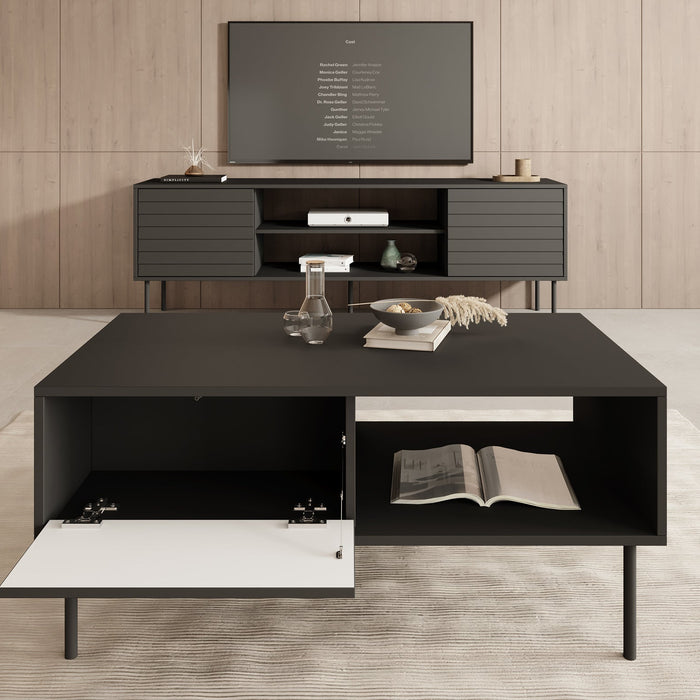 Meubella - Salontafel Cordoba - Zwart - 100 cm