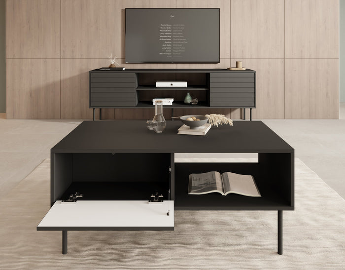 Meubella - Salontafel Cordoba - Zwart - 100 cm