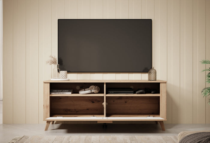 Meubella - TV-Meubel Ritch - Eiken - 129 cm