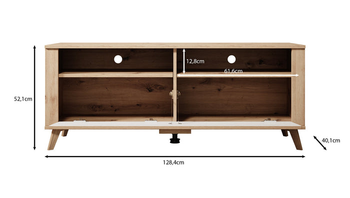 Meubella - TV-Meubel Ritch - Eiken - 129 cm