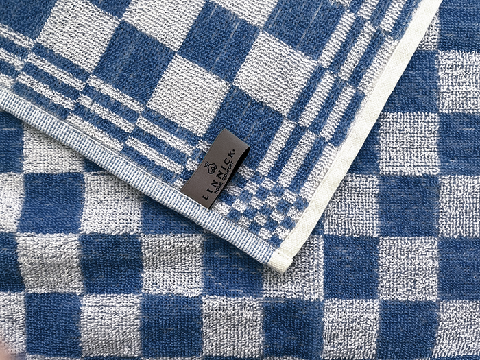 LINNICK Theedoeken & Keukendoeken Set Blok - blauw - set van 12