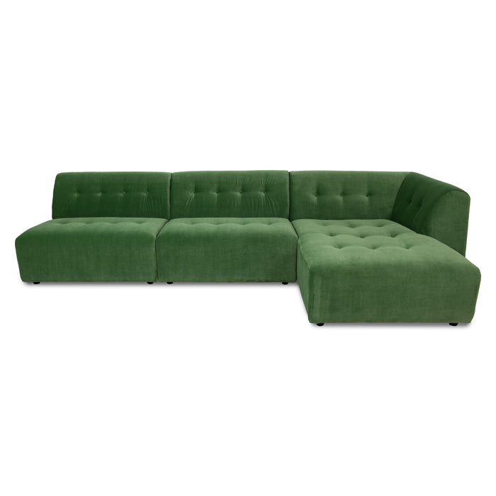 HKliving Vint Bank Element - Divan Rechts - Royal Velvet - Groen