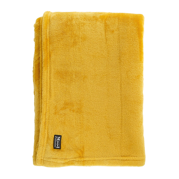 In The Mood Collection Famke Fleece Plaid - 180 x 130 cm - Geel