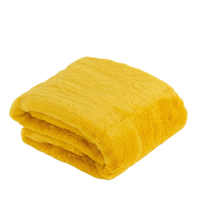 In The Mood Collection Bronte Fleece Deken - L200 x B150 cm - Geel
