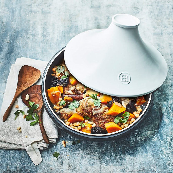 Emile Henry Tajine Delight - Zwart | Wit - Geschikt voor inductie - ø 33.5 cm | 4 liter