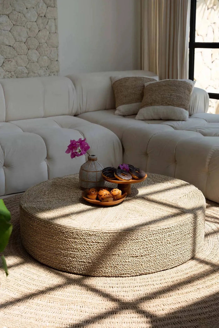 Bazar Bizar Grote poef - natuurlijk