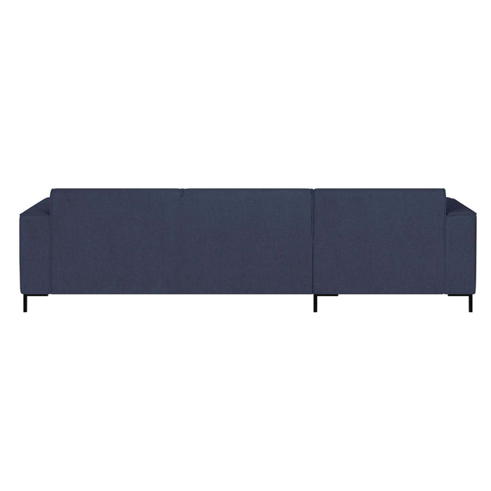 by fonQ Loft Hoekbank met Chaise Longue Links - Chenille - Donkerblauw