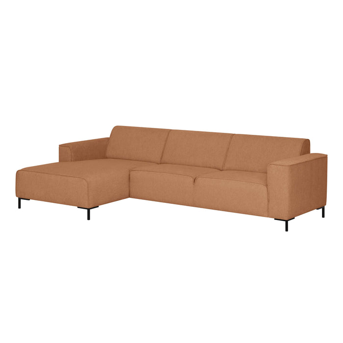 by fonQ Loft Hoekbank met Chaise Longue Links - Chenille - Roest