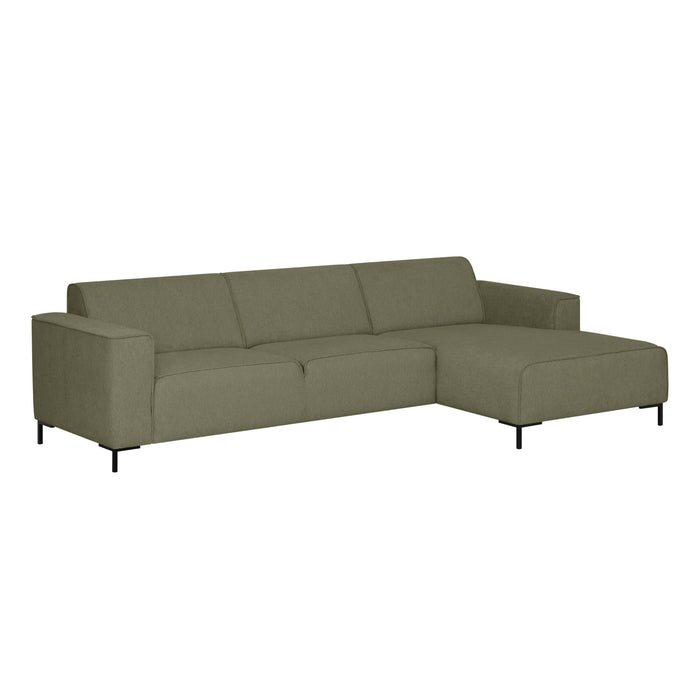 by fonQ Loft Hoekbank met Chaise Longue Rechts - Chenille - Groen