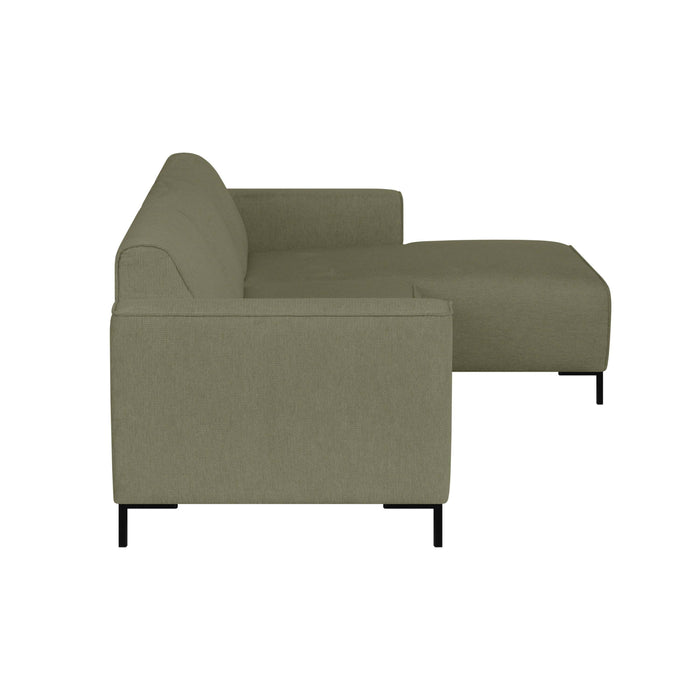by fonQ Loft Hoekbank met Chaise Longue Rechts - Chenille - Groen