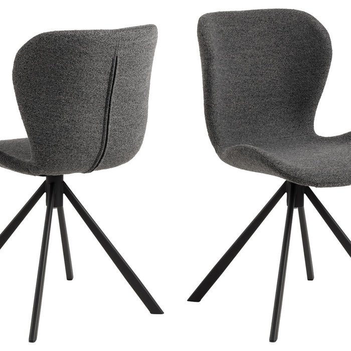 Giga Living - Eetkamerstoel Draaibaar - Antraciet - Zitdiepte 40cm - Set van 2