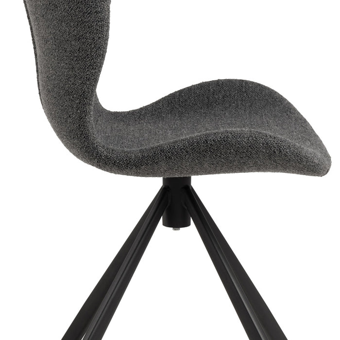 Giga Living - Eetkamerstoel Draaibaar - Antraciet - Zitdiepte 40cm - Set van 2