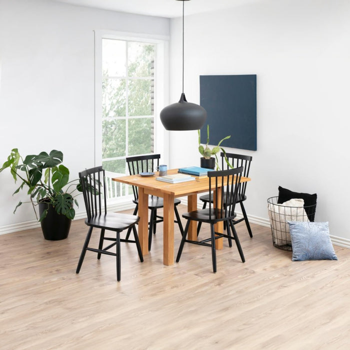 Giga Living - Eetkamerstoel - Zwart - Zithoogte 44,5cm - Urvik - Set van 2