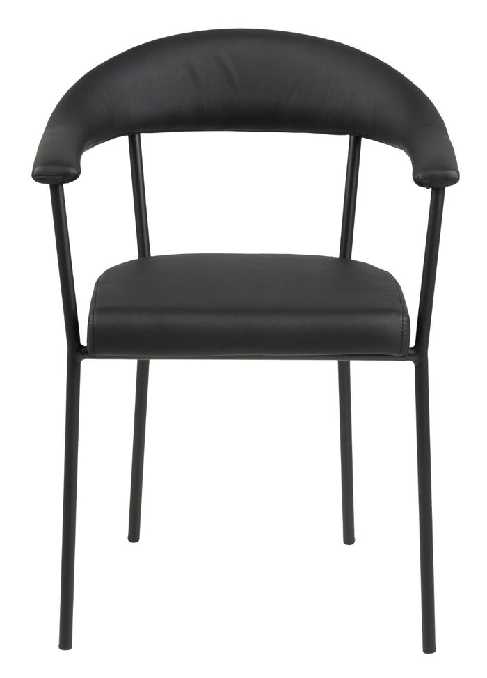 Hioshop Avur eetkamerstoel met armleuningen zwart.