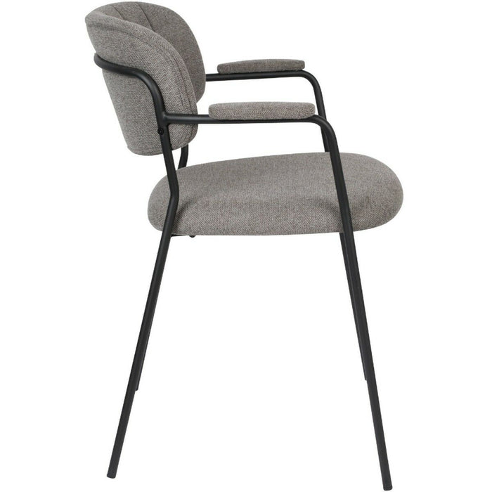 Puur - Viken armstoel stof grijs - zwart onderstel