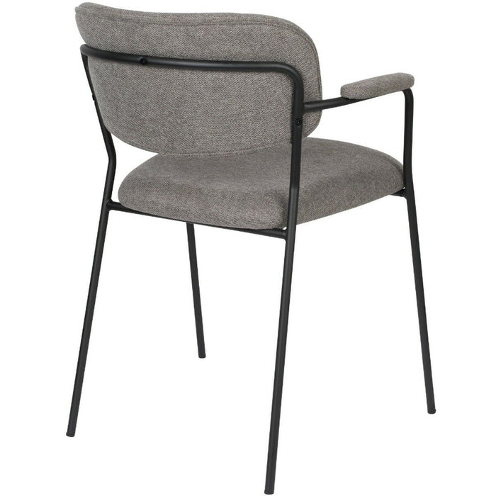 Puur - Viken armstoel stof grijs - zwart onderstel