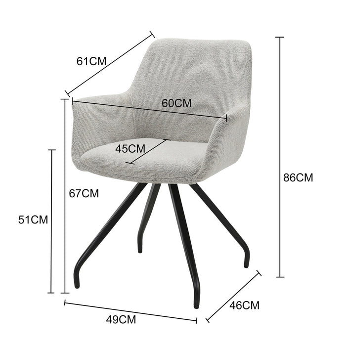 Livingfurn - Duke eetkamerstoel - naturel