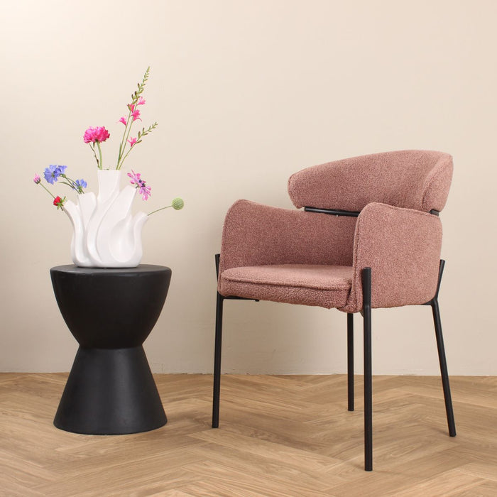 DS4U Mira eetkamerstoel bouclé - roestbruin