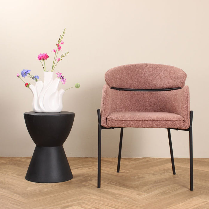 DS4U Mira eetkamerstoel bouclé - roestbruin