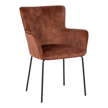 Eetkamerstoel Velvet Brick - Zithoogte 52cm - Stoel Lex - Giga Meubel