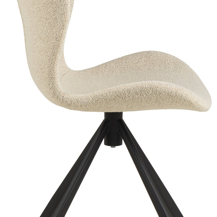 Giga Living - Eetkamerstoel Draaibaar - Beige - Zitdiepte 40cm - Set van 2