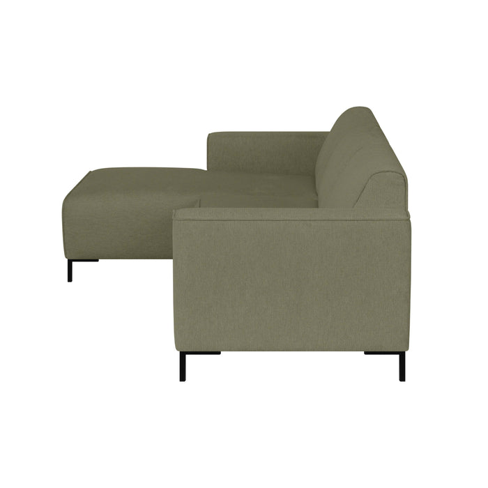 by fonQ Loft Hoekbank met Chaise Longue Links - Chenille - Groen