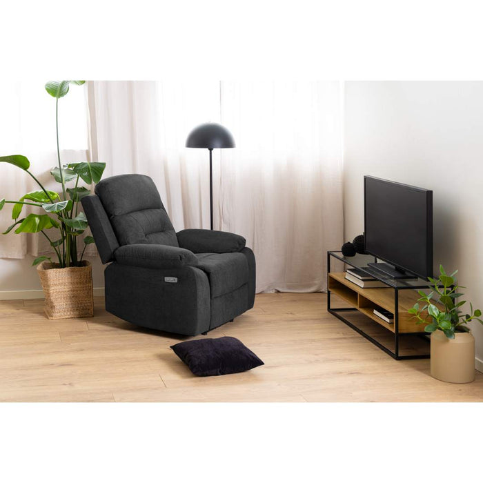 Giga Living - Relaxfauteuil Donkergrijs Stof - Verstelbaar - Zarna