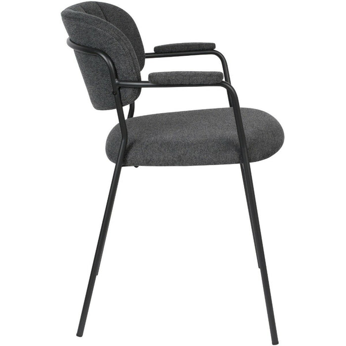 Puur - Viken armstoel stof grijs - zwart onderstel