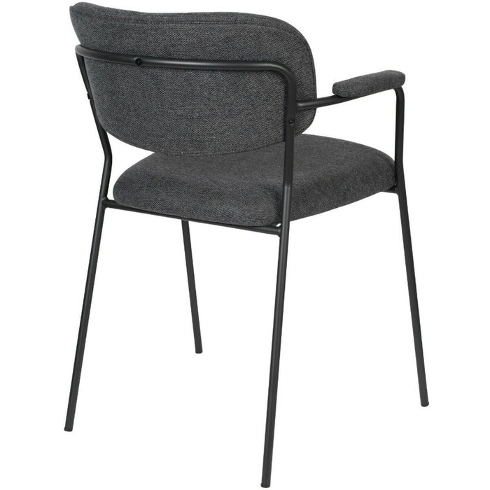 Puur - Viken armstoel stof grijs - zwart onderstel