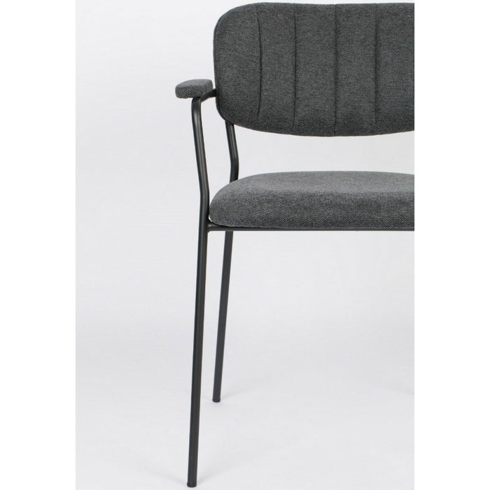Puur - Viken armstoel stof grijs - zwart onderstel