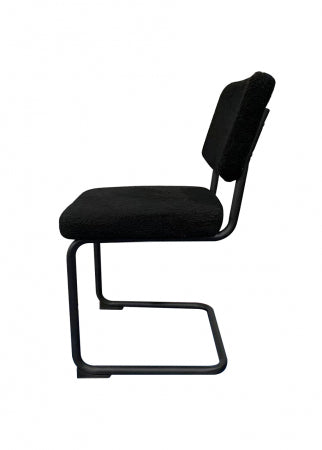 Giga Meubel - Stoel Zwart Teddy - Metaal - 55.5x49x85.5cm - Liz