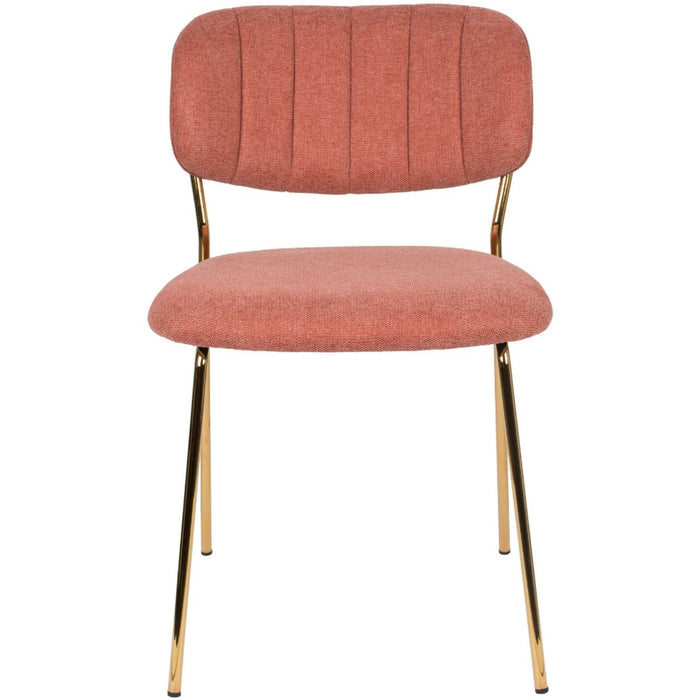 Puur - Viken eetkamerstoel stof roze - goud onderstel