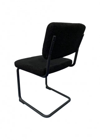 Giga Meubel - Stoel Zwart Teddy - Metaal - 55.5x49x85.5cm - Liz