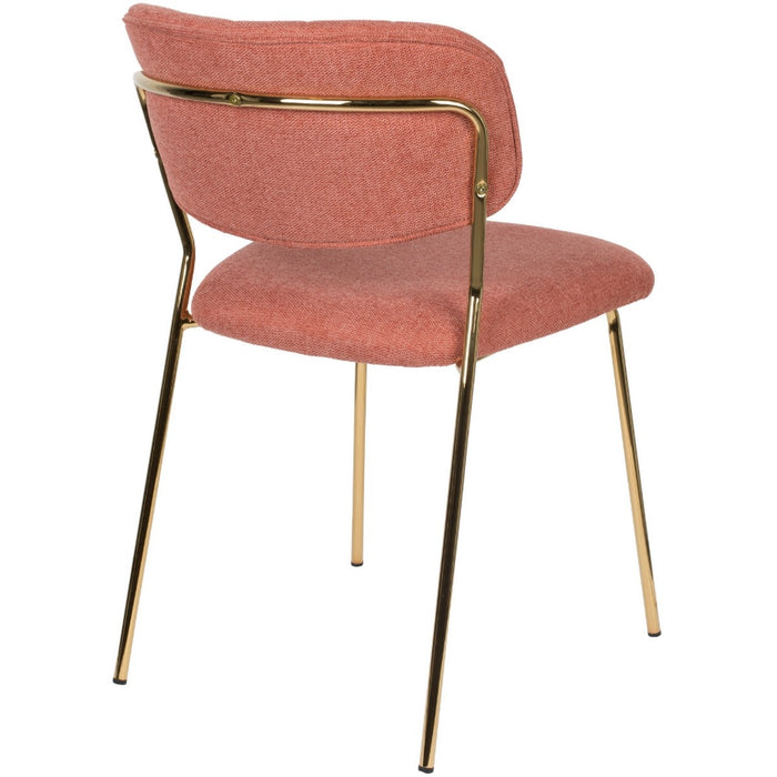 Puur - Viken eetkamerstoel stof roze - goud onderstel